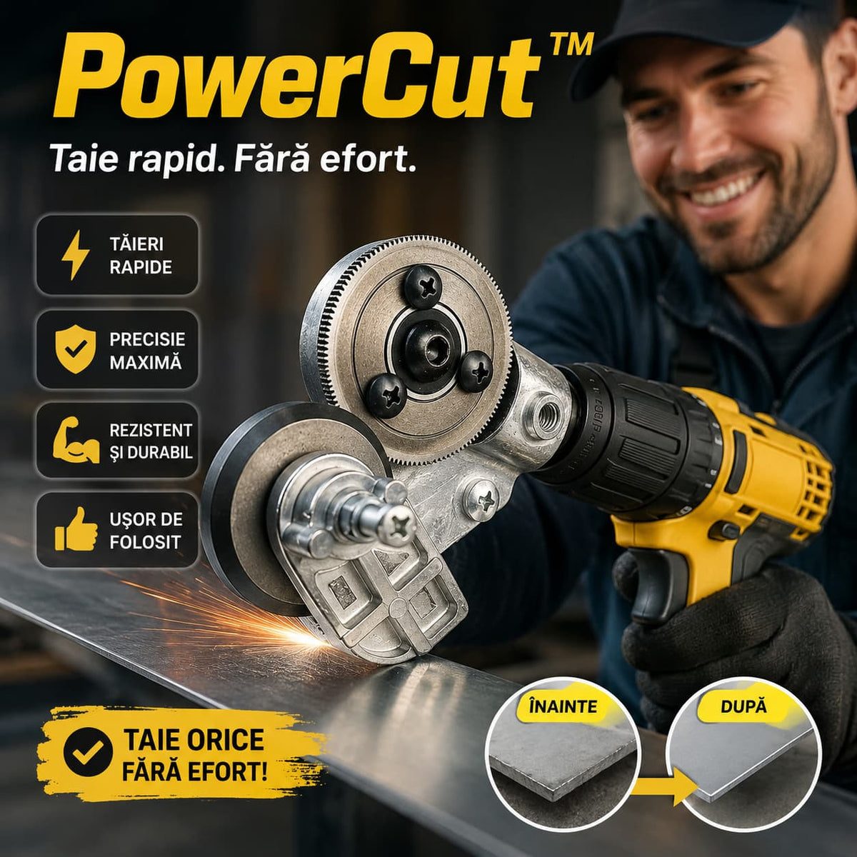 🛠️ Taie tabla rapid și ușor – Foarfeca PowerCut™